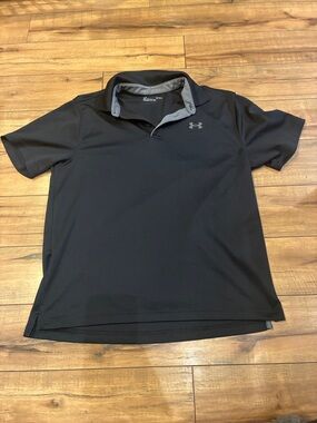 Under Armour Black Short-Sleeve Polo with Gray Trim Golf